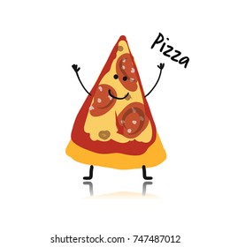 Pizza slice character, sketch for your design