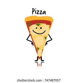 Pizza slice character, sketch for your design