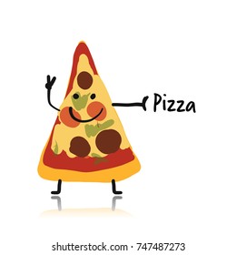 Pizza slice character, sketch for your design