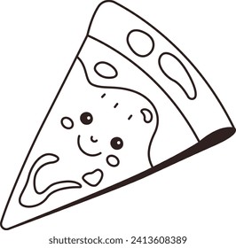 Ilustración del vector de caracteres Pizza Slice