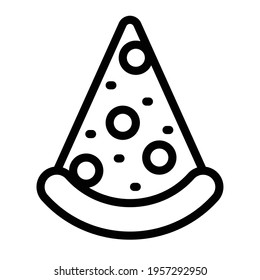 pizza slice cheese single isolated icon with outline style