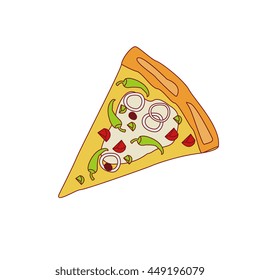 Pizza Slice With Chili And Onion