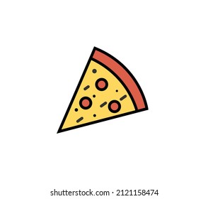 Pizza slice clip Vector Icon Illustration. Food Icon Concept Isolated Premium Vector. Flat Cartoon Style