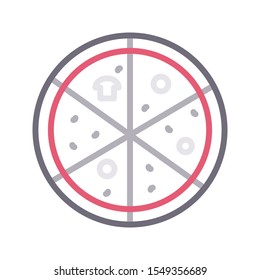 pizza slice colour line icon
