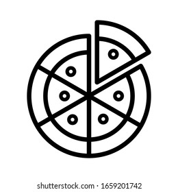 Pizza slice cut icon line style