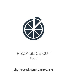 Pizza slice cut icon vector. Trendy flat pizza slice cut icon from food collection isolated on white background. Vector illustration can be used for web and mobile graphic design, logo, eps10