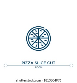 pizza slice cut outline vector icon. simple element illustration. pizza slice cut outline icon from editable food concept. can be used for web and mobile
