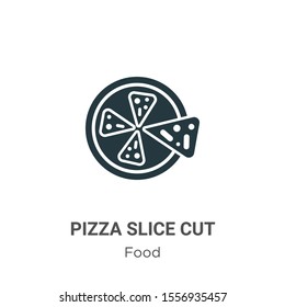 Pizza slice cut vector icon on white background. Flat vector pizza slice cut icon symbol sign from modern food collection for mobile concept and web apps design.