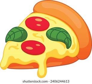 pizza slice cute vector illustration