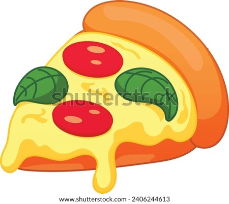 pizza slice cute vector illustration