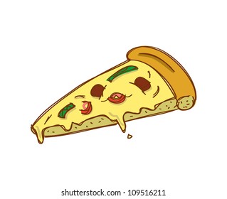 pizza slice in doodle style