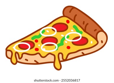 Ilustración de dibujo de rebanada de pizza Dibujo de dibujos animados Doodle Vector de alimentos EPS PNG Transparente Sin fondo Clip Arte 