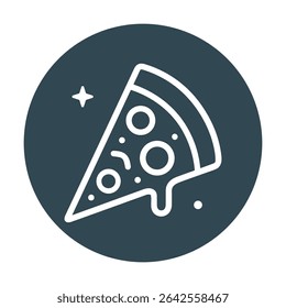 Pizza slice emblem delicious and inviting. Icon symbol illustration