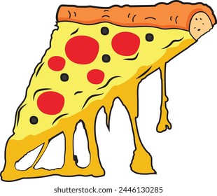 Pizza slice with extra cheese 