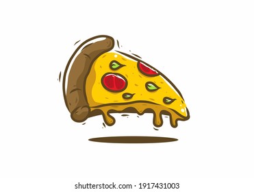 Pizza slice fast food illustration drawing design