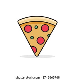 Pizza slice flat design. Vector illustration