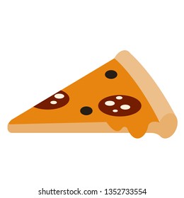 pizza slice flat illustration on white