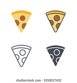 Pizza slice flat line silhouette