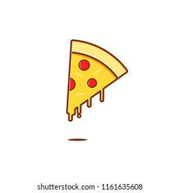 pizza slice in flat style