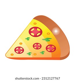 Pizza slice a flat style icon, editable vector 