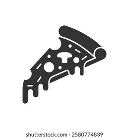 Pizza slice flat style vector icon