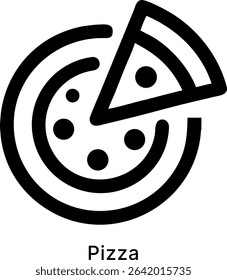 Pizza Slice Food Circle Black Fill Icon Design