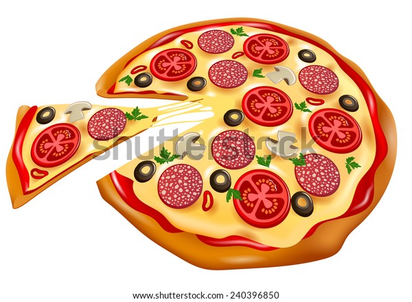 Pizza Slice Front View Stock Vector (Royalty Free) 240396850