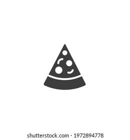 Pizza slice glyph icon. Simple solid style. Pizza, fast food, junk food, takeway, kitchen, restaurant concept. Vector illustration isolated on white background. EPS 10