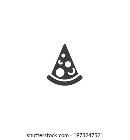 Pizza slice glyph icon. Simple solid style. Pizza, fast food, junk food, takeway, kitchen, restaurant concept. Vector illustration isolated on white background. EPS 10