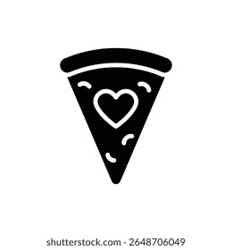 Pizza Slice with Heart-Shaped Pepperoni for Love and Fun Meal