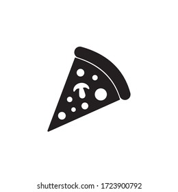 Pizza slice icon black vector illustration