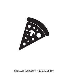 Pizza slice icon black vector illustration