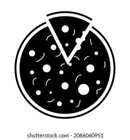 Pizza-Slice-Symbol, schwarze Vektorgrafik
