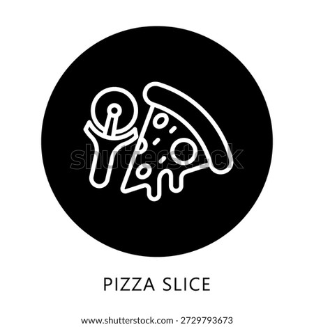 Pizza Slice Icon Button, Mini Illustration Relate To Food, Gastronomy. Use For Modern Concept, Ui, Ux Web And App Development.