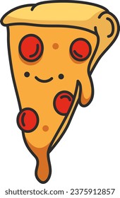 Pizza slice icon. Cartoon illustration of pizza slice vector icon for web design