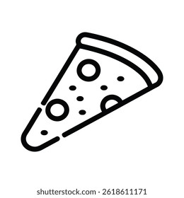 Pizza Slice Icon with Cheese and Toppings for Fast Food and Snack