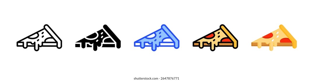 Pizza slice Icon Collection With Multiple Styles