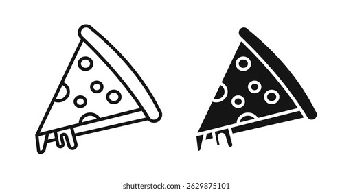 Pizza slice icon collection for UI on white background