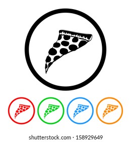 Pizza Slice Icon with Color Variations