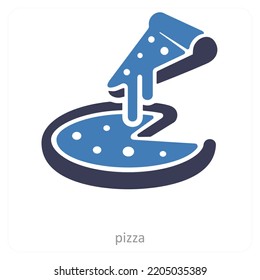 Pizza And Slice icon concept