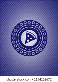 pizza slice icon with denim texture
