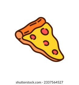 Pizza slice icon design flat style isolated on white background
