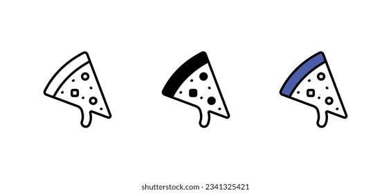 Pizza slice icon design with white background stock illustration