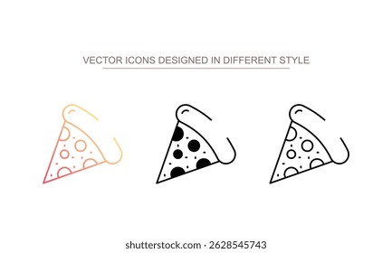 Pizza Slice icon design with white background stock illustration
