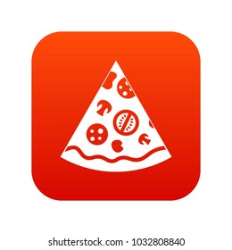 Pizza slice icon digital red for any design isolated on white vector illustration