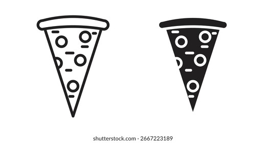 Pizza slice icon. doodle graphics vectors