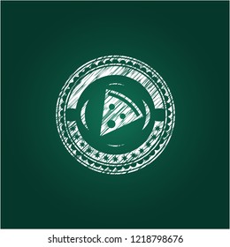 pizza slice icon drawn with chalkboard texture