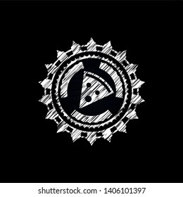pizza slice icon drawn on blackboard