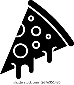 Pizza Slice Icon with Dripping Cheese