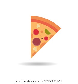 pizza slice icon fast food concept isolated over white background flat